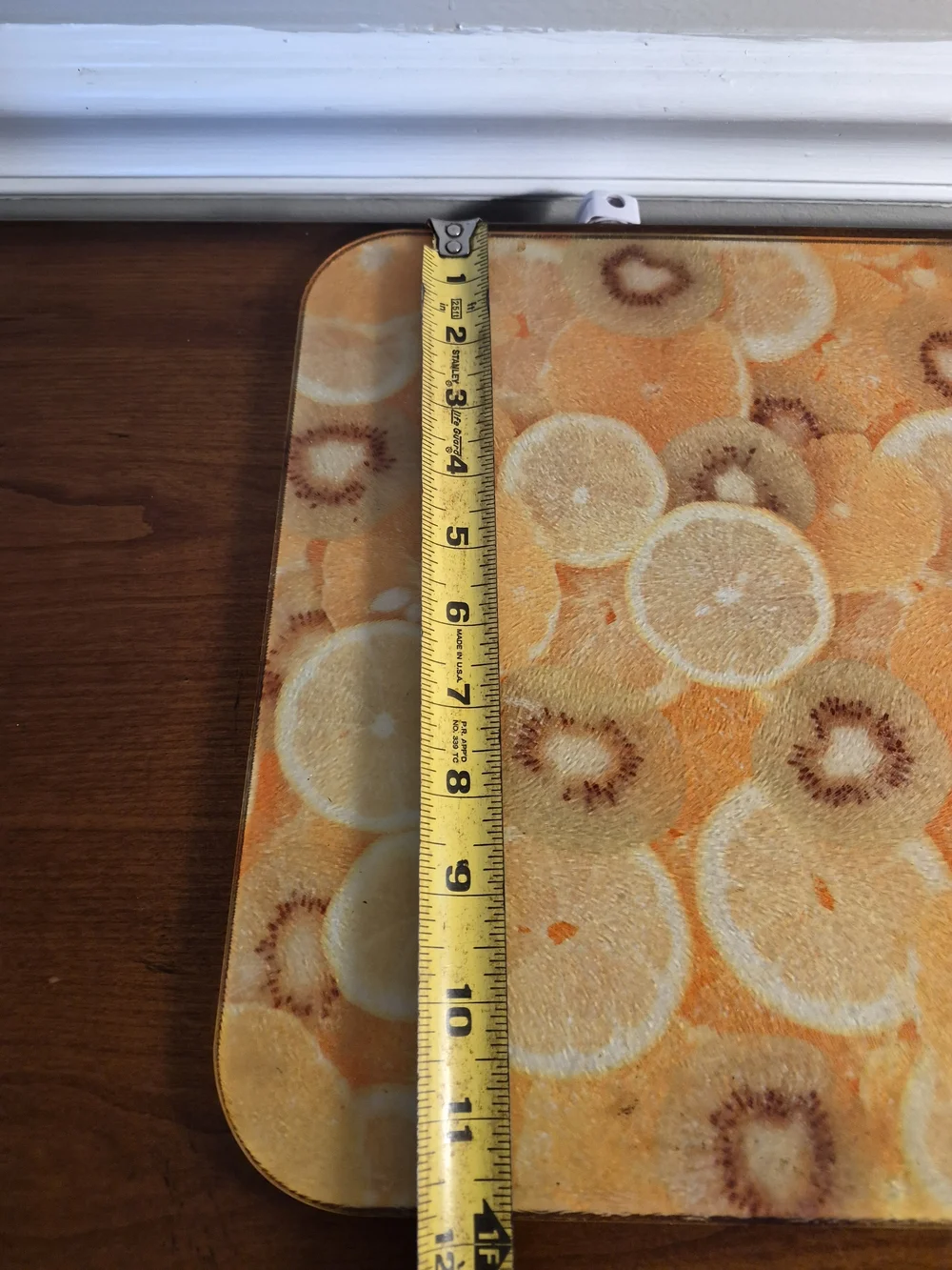 Citrus Slice Tempered Glass Cutting Board - Orange & Yellow,green